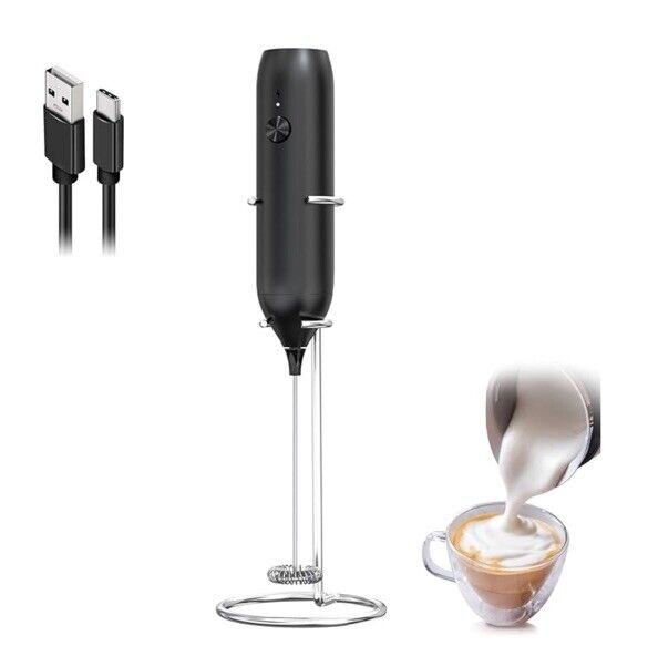 Milk Frother Handheld, Rechargeable Drink Mixer for Matcha Coffee,