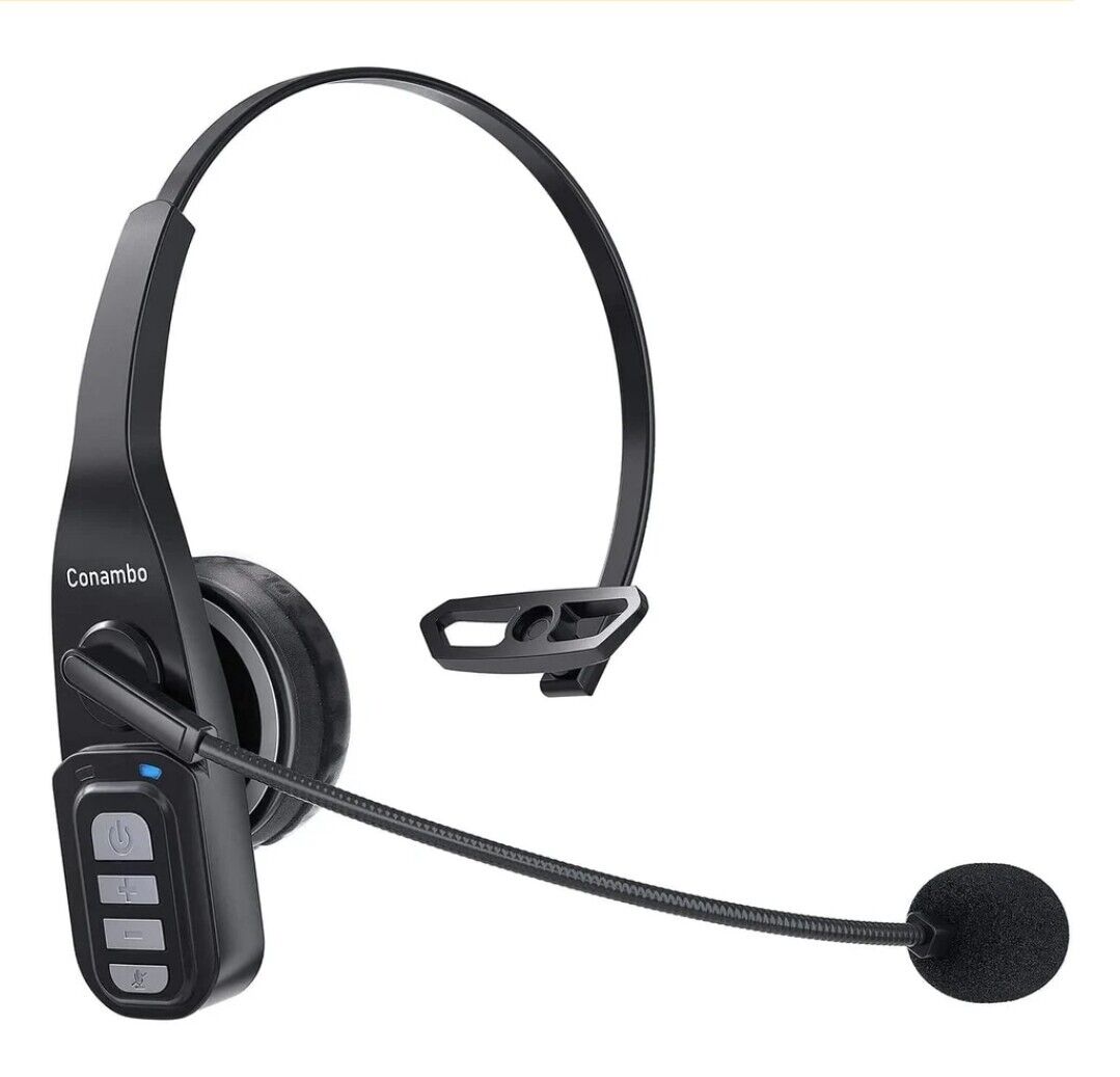 Conambo Bluetooth Headset V5.0,Hands-Free wireless headset pc noise cancelling