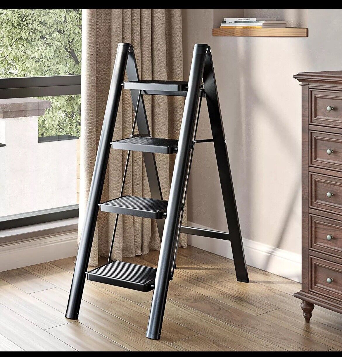 4 Step Ladder Durable , Folding Step  300lbs