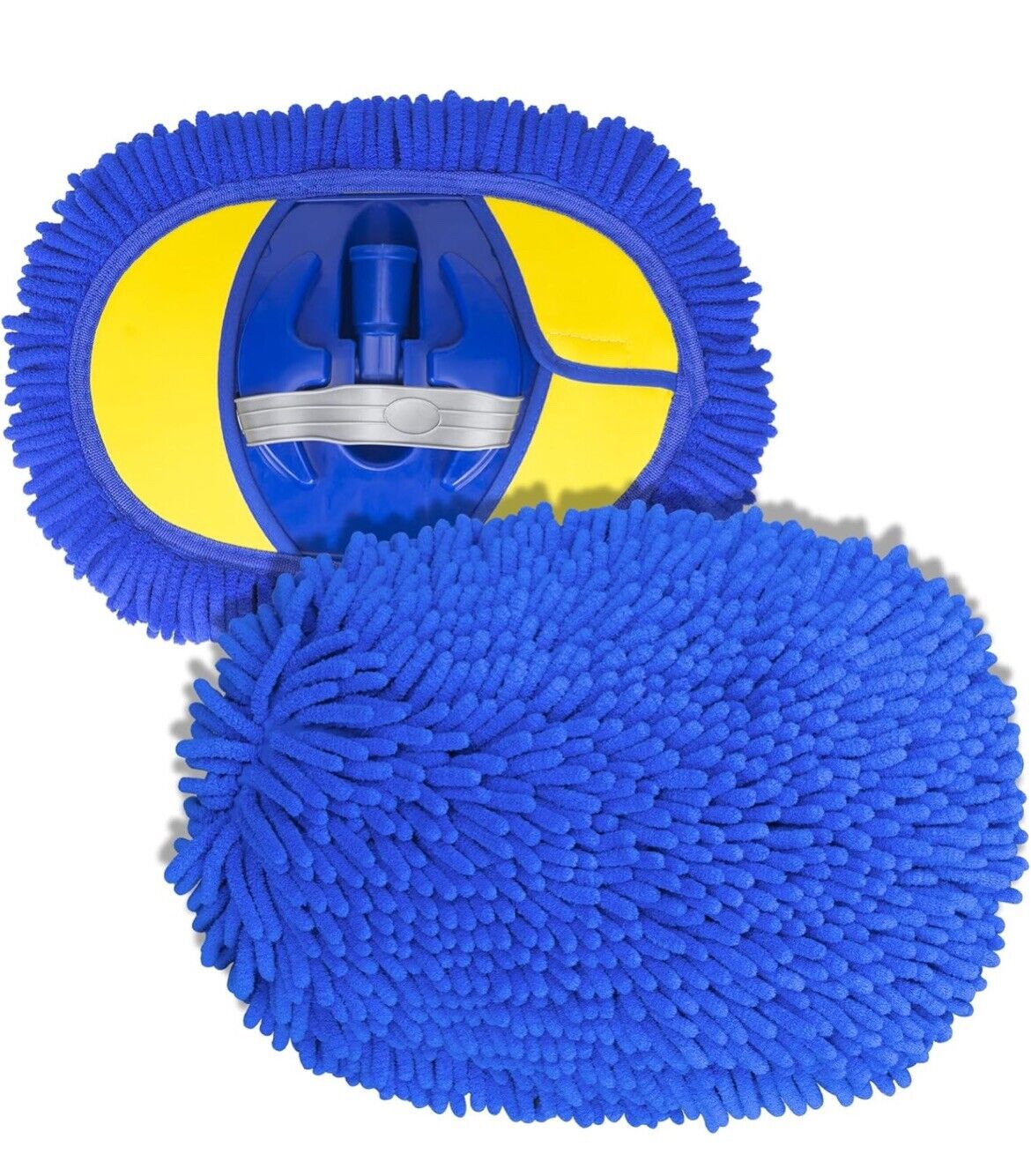 Professional Microfibre Mop Heads  Only Scratch Free Car Wash Mitts, Blue 2 Pcs
