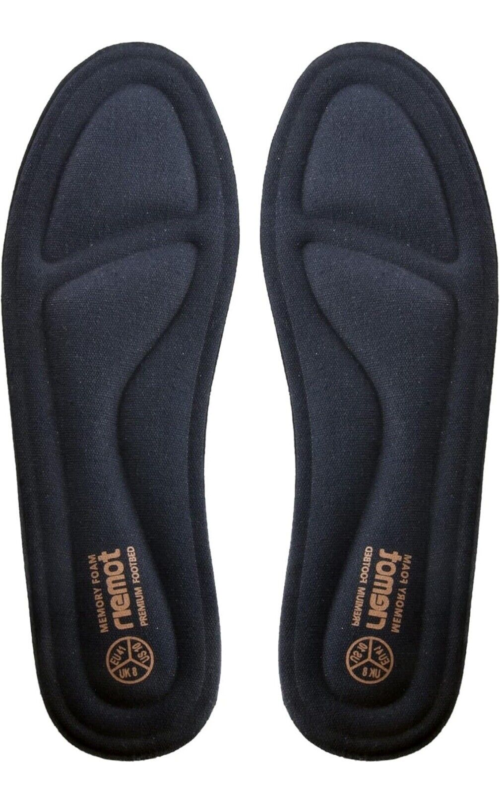 RiEMOT PREMIUM Memory Foam Insoles Orthotic Shoe Inserts Size 3 UK 36 EU NAVY