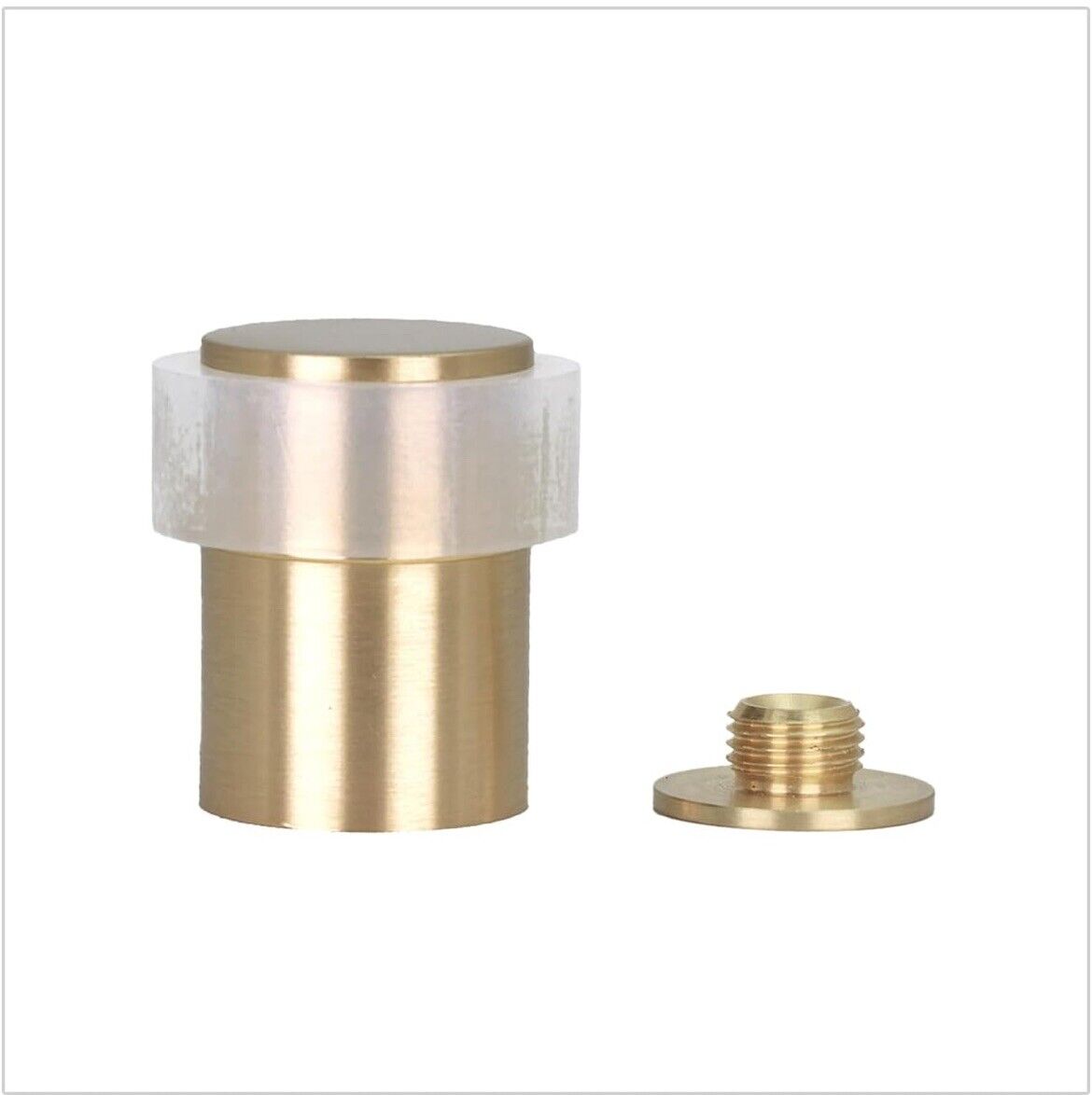 EVI Door Stoppers | Brass Door Stopper - Screw Fastening - White Rubber Reduced