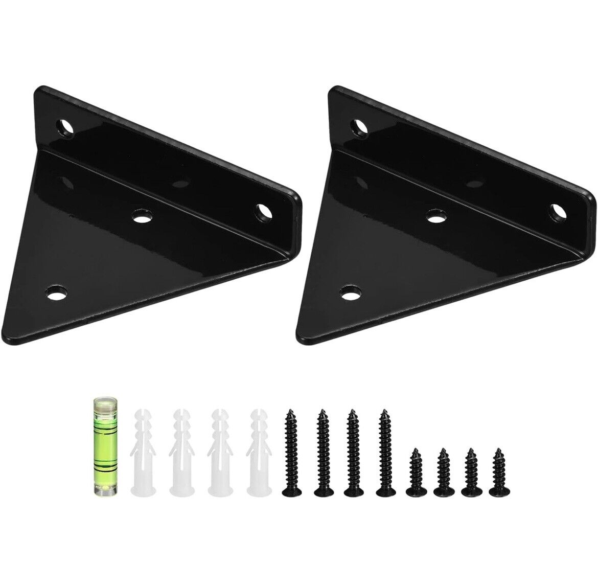 Floating Shelf Bracket 4Inch 2Pcs Metal Triangle Shelf Bracket for Shelves Black