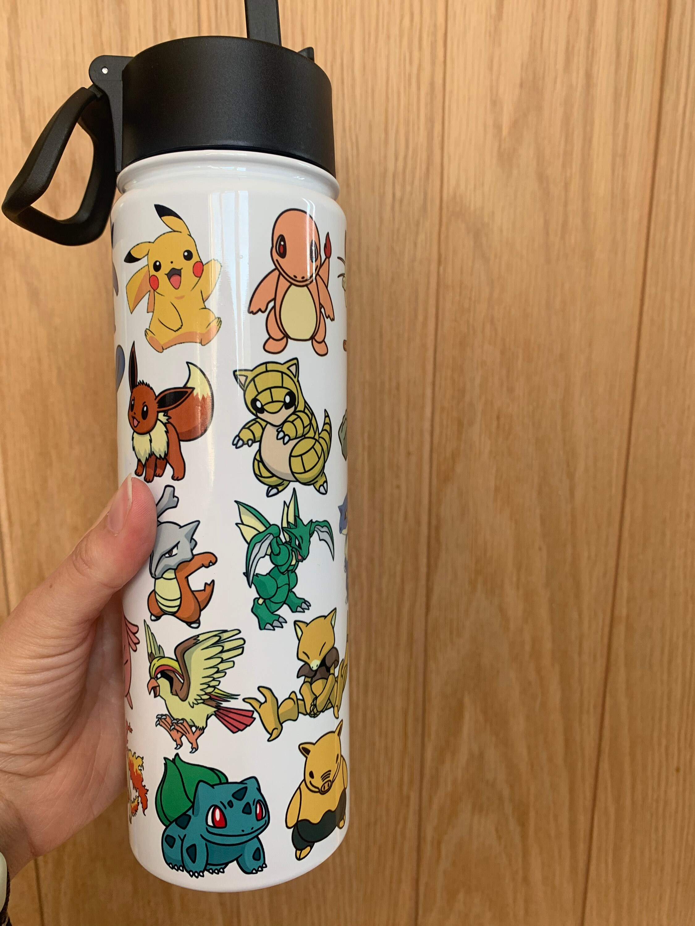 Pokémon inspired double wall steel water bottle.