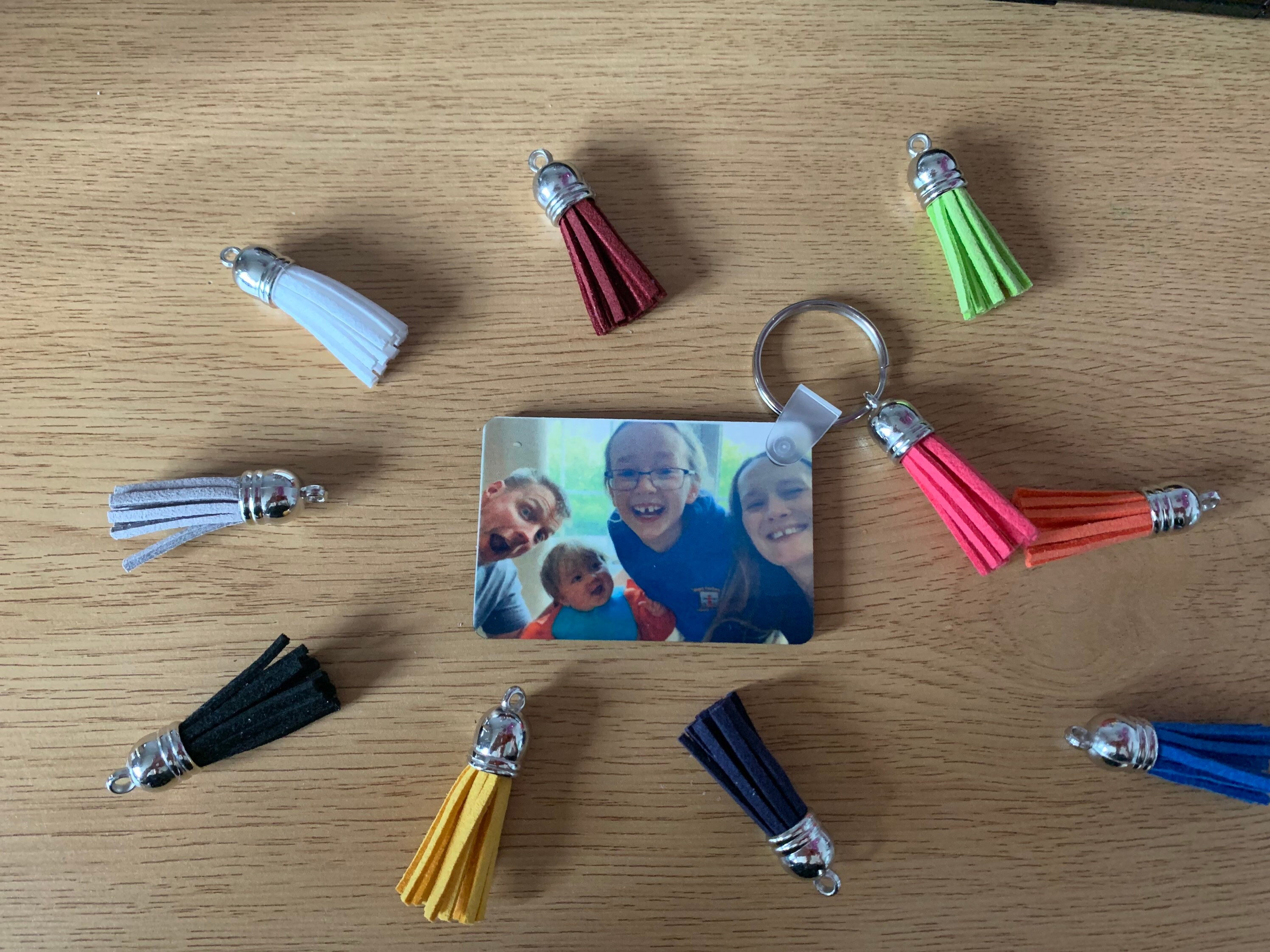 Personalised photos/message keyring, Father’s Day Mother’s Day birthdays and Christmas gifts