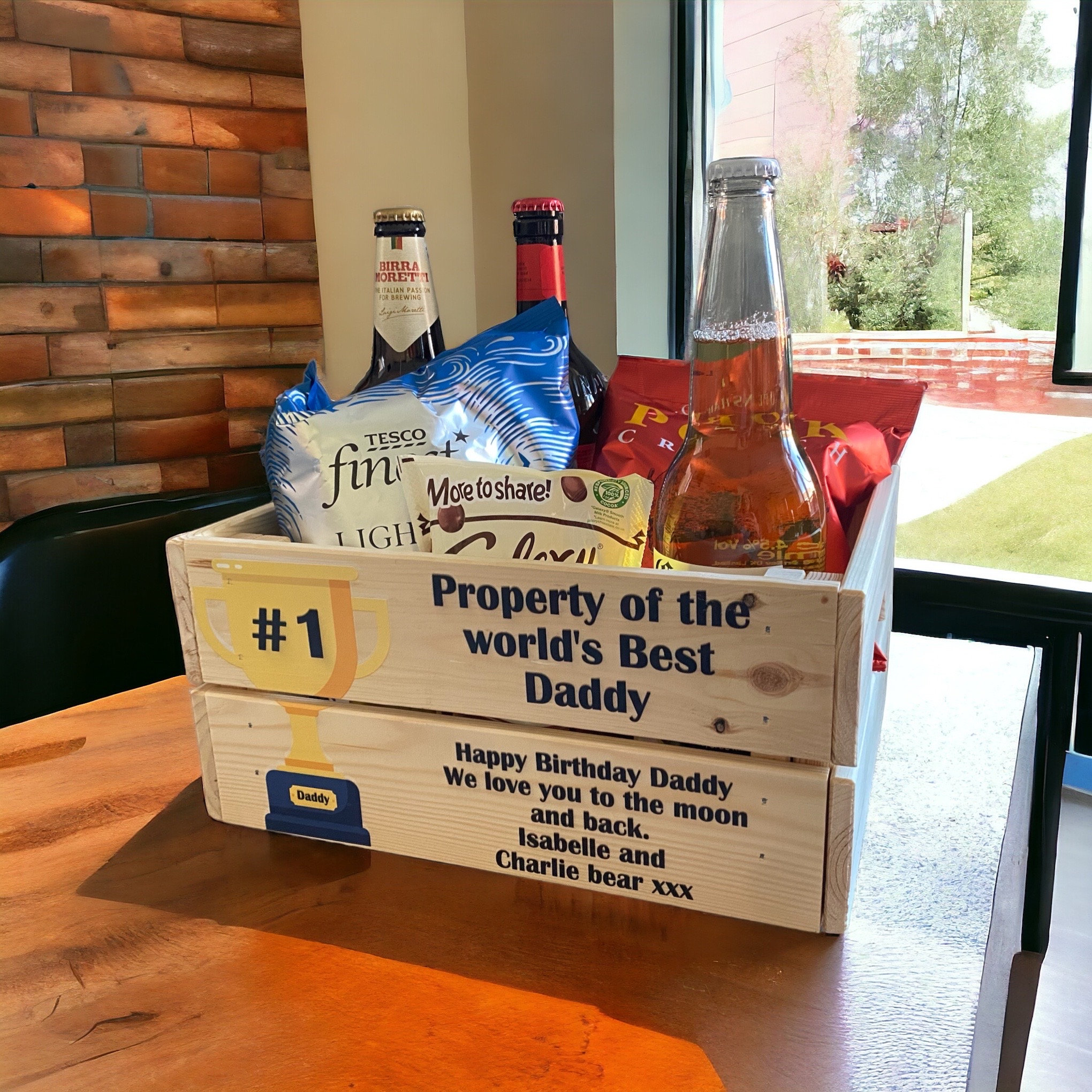 Father’s Day crate, property of the world’s best …. personalised crate, any name any message…