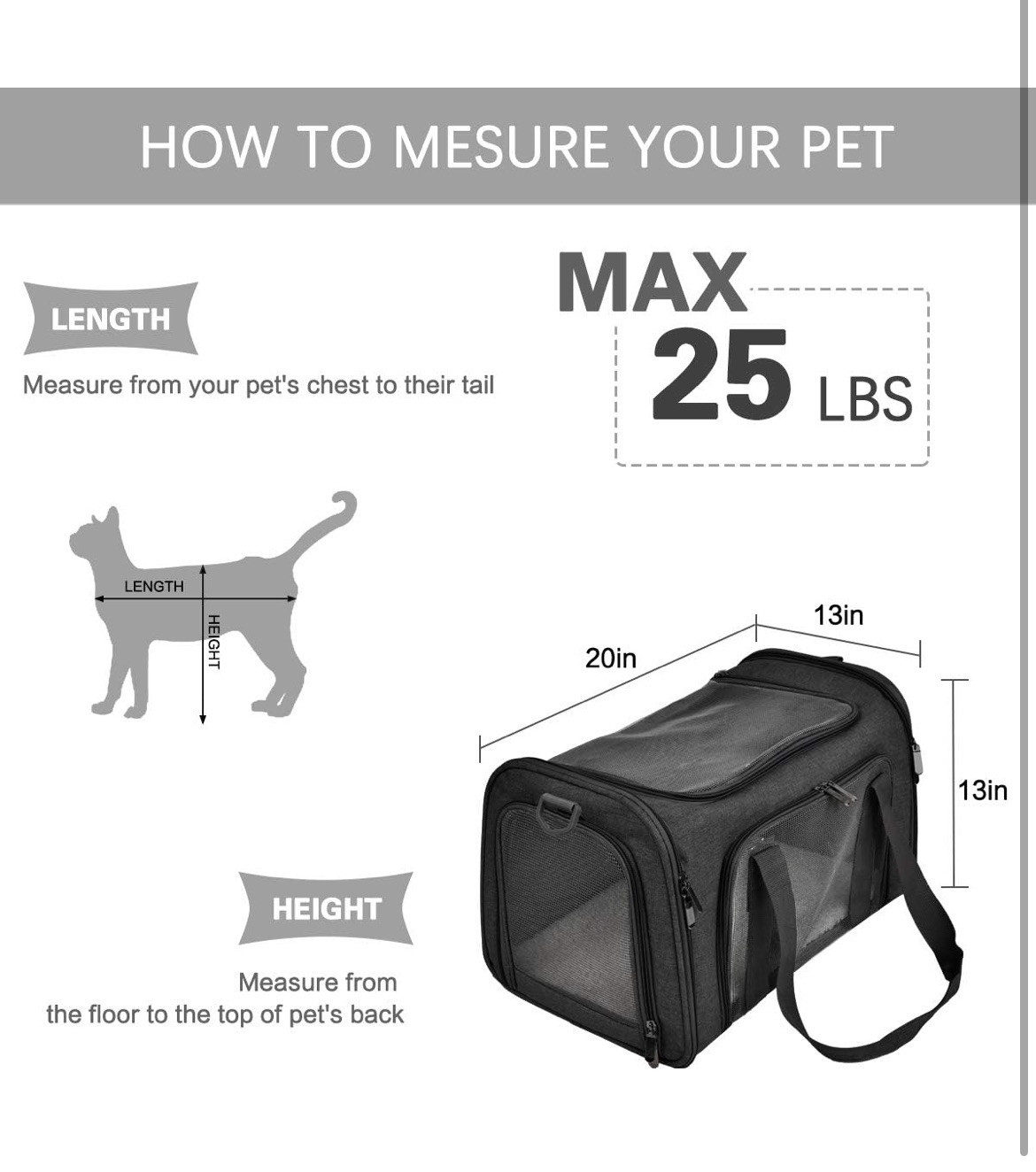 Qlfyuu Portable Pet Carrier, Soft Sided Medium Small Airline Approved, Fold UK