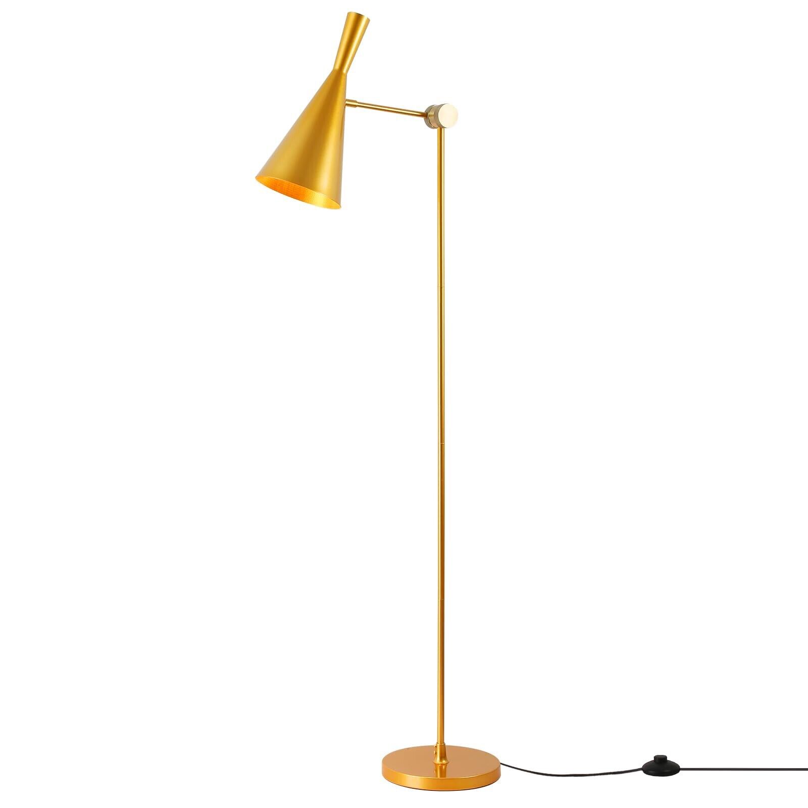 SUNLLOK Gold Spotlight Floor Lamp for Living Room, Industrial Metal Lampshade