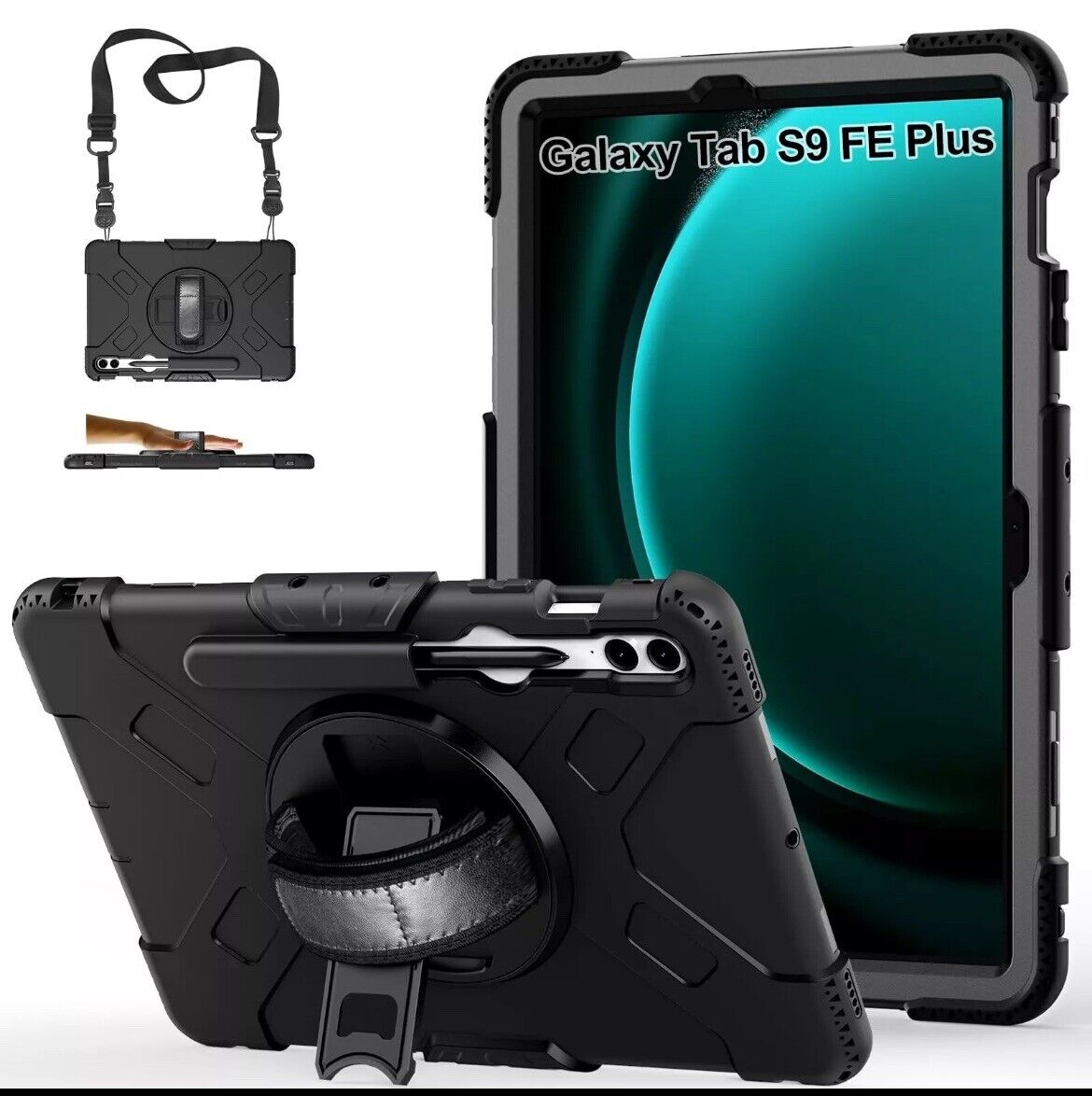 Case for Samsung Galaxy Tab S9 Plus: 3-Layer Military Grade Rugged Shockproof