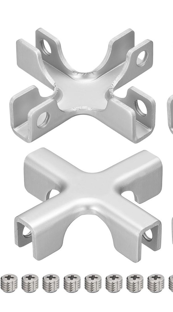 Glass Fixing Clip, 2pcs for 4-8mm Aluminum Alloy Cross Shaped Glass Clamp