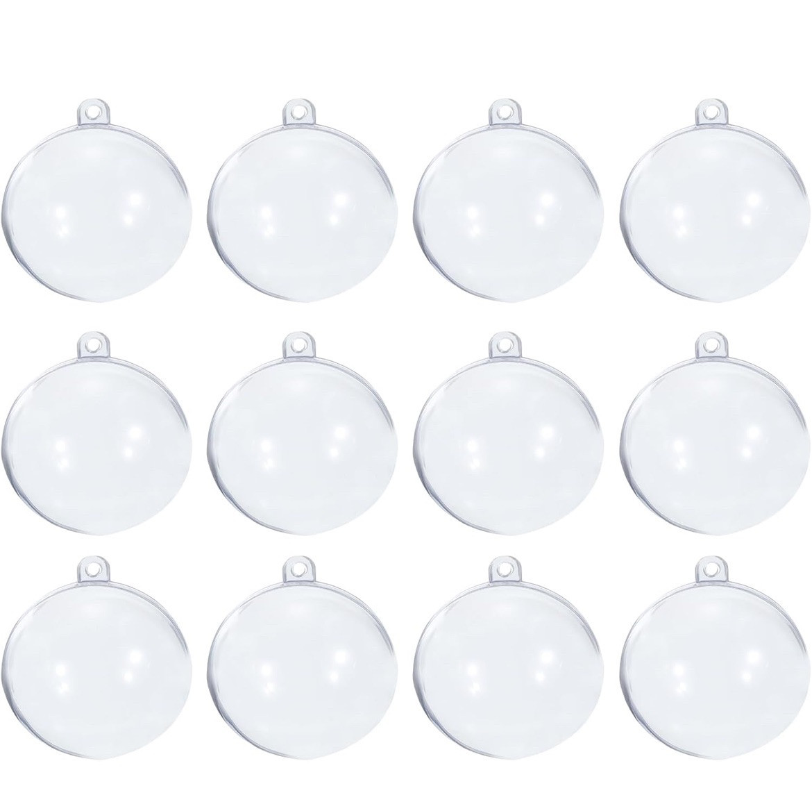 12 Pcs 1.97 Inch Clear Plastic Ornaments Ball Acrylic Christmas Ornaments Ball