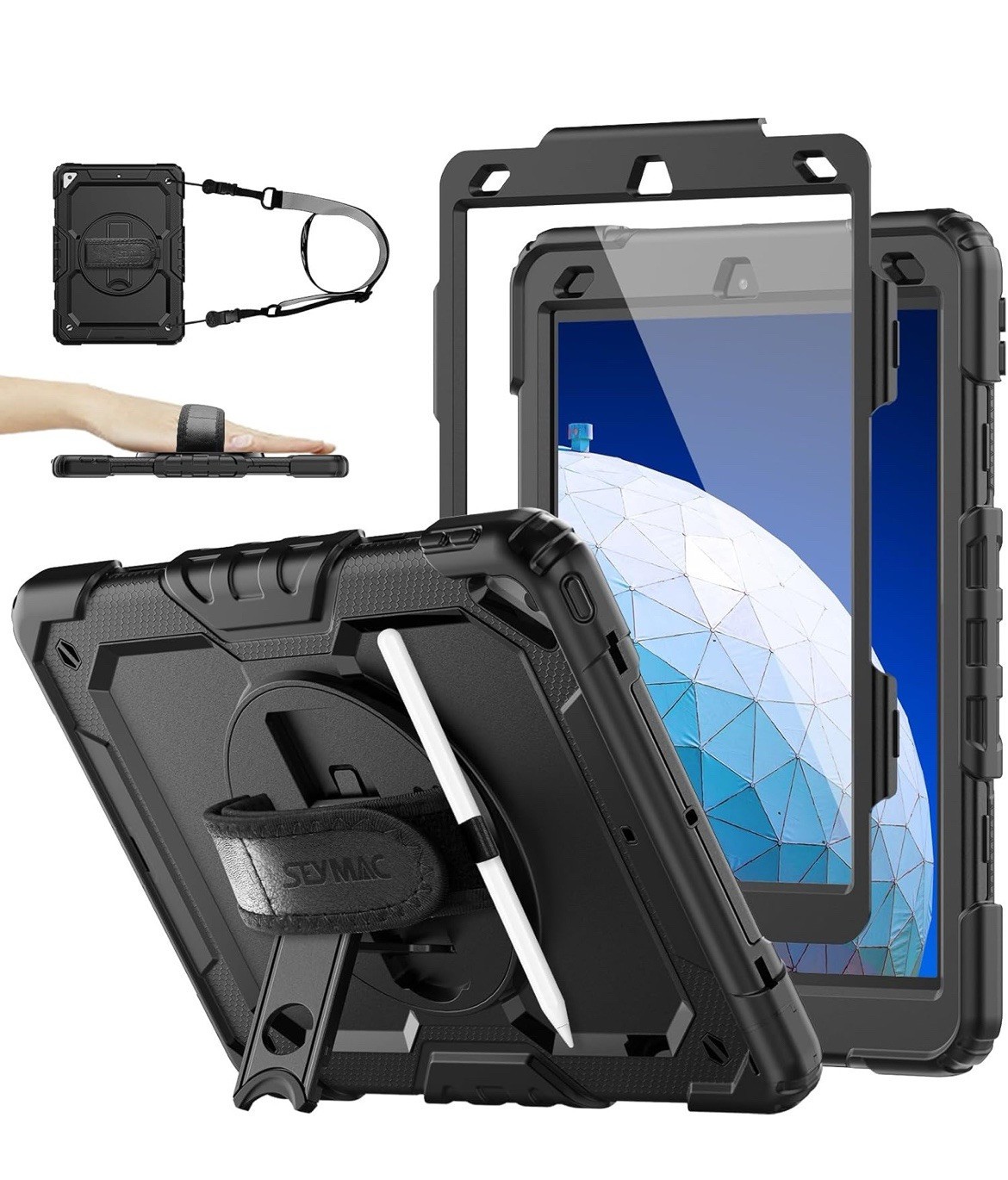SEYMAC iPad Air 3 iPad Pro 10.5 Inch Case, Heavy Duty Case Screen Protector 360‘
