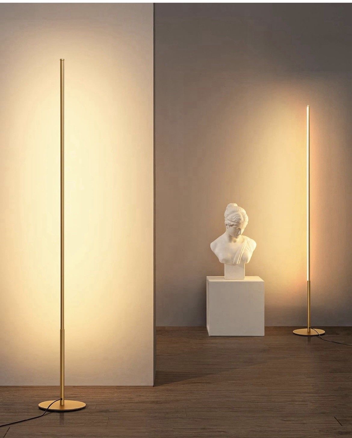TACAHE LED Floor Lamp 57.5" Minimalist Dimmable Standing Lamp ExDisplay Gold