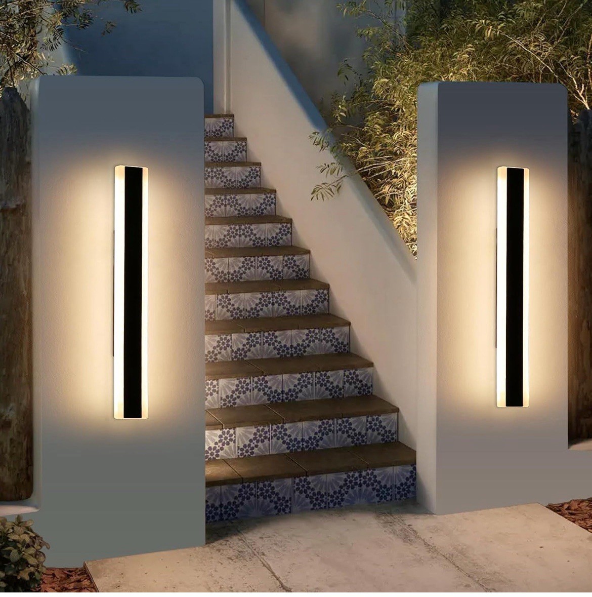 Mikeru 60CM Black Wall Lights, 2Pack Modern Acrylic Wall Light