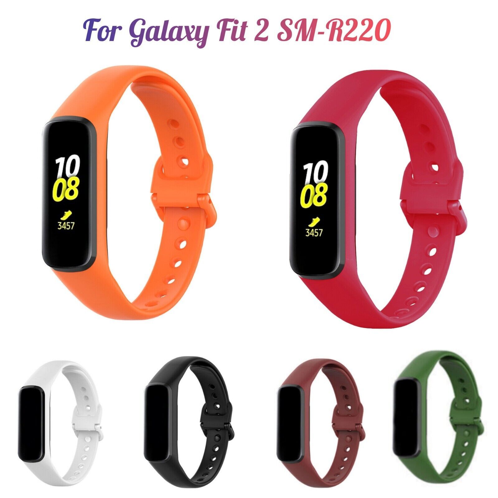 Replacement Strap for Samsung Galaxy Fit 2 SM-R220 Silicone Watch Band Wristband