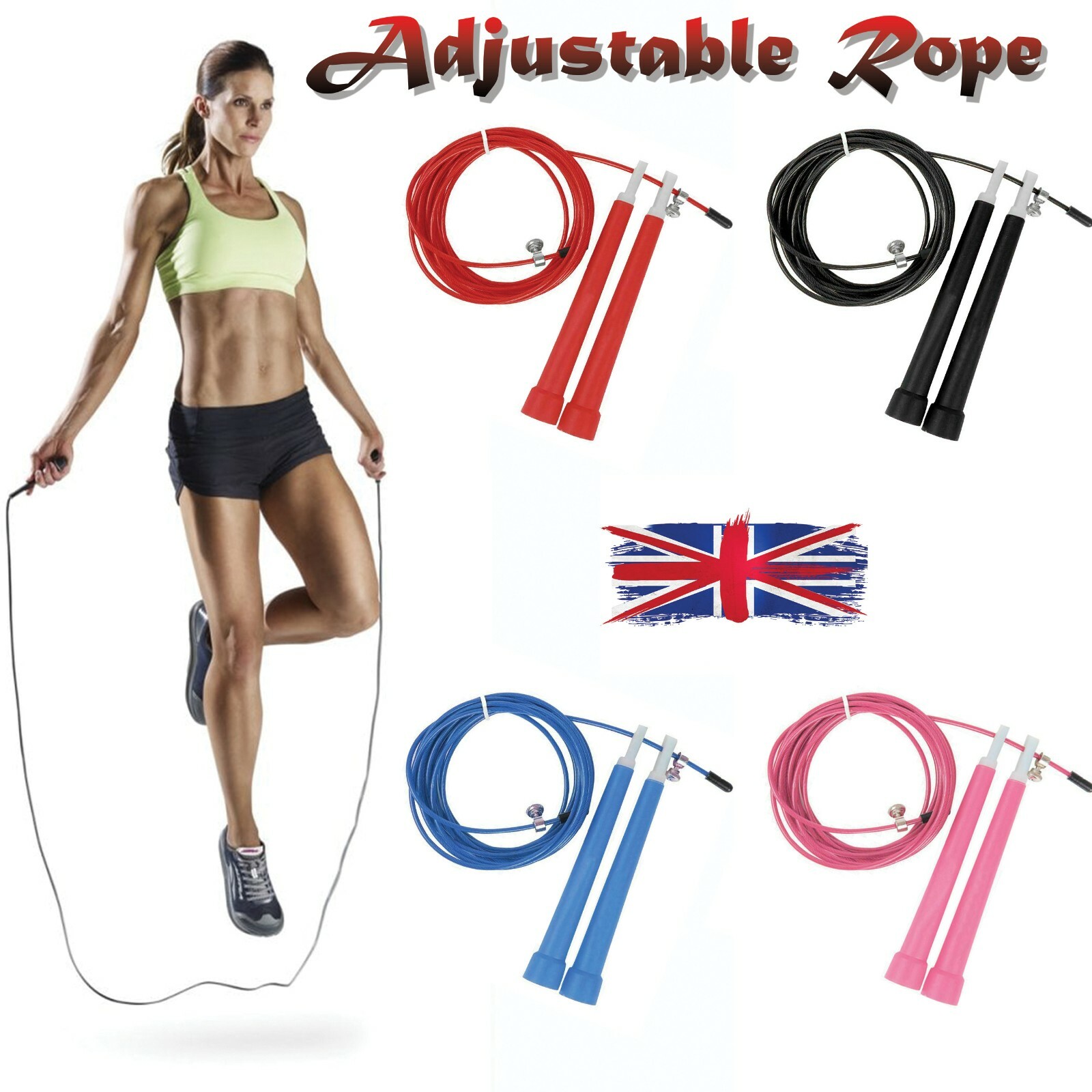 Adjustable Skipping Rope Jumping Boxing Speed Exercise Fitness Gym Workout Adult