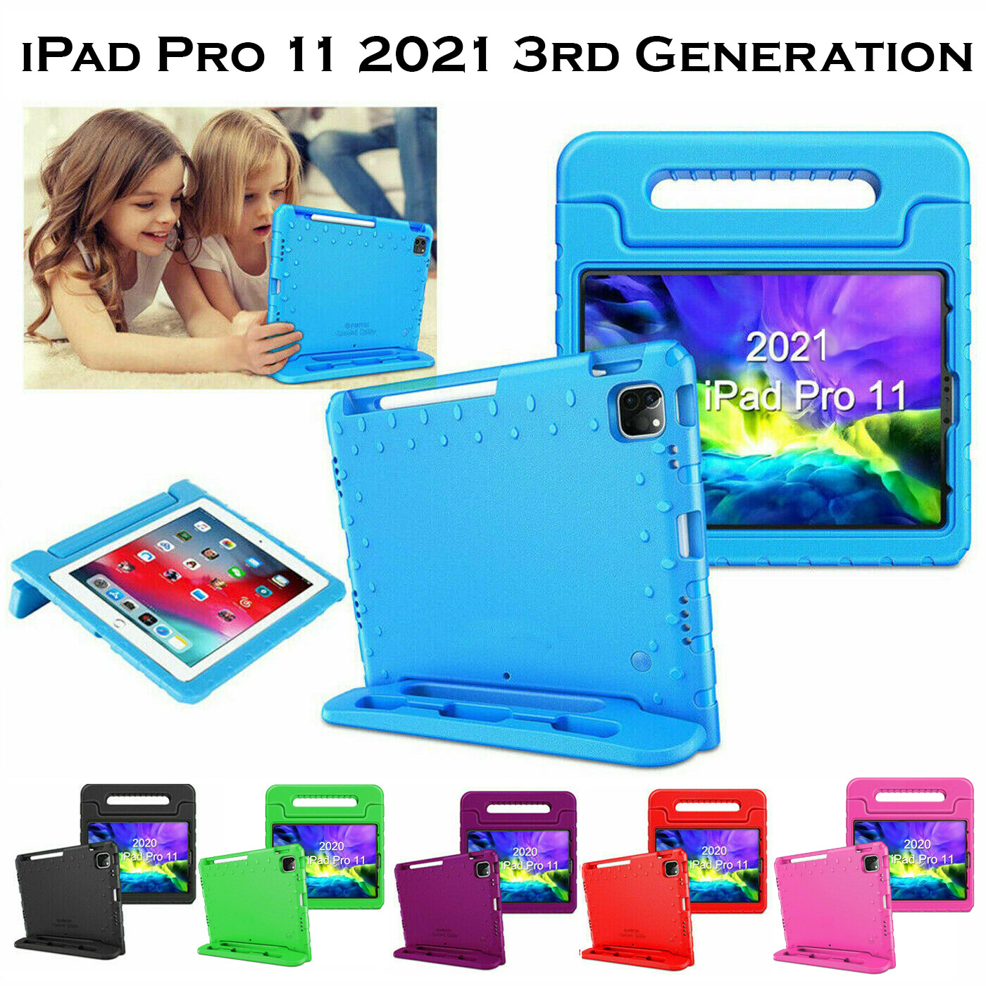 Kids Case For Apple iPad Pro 11 2021 3rd Gen Shockproof Stand Handle Foam Cover