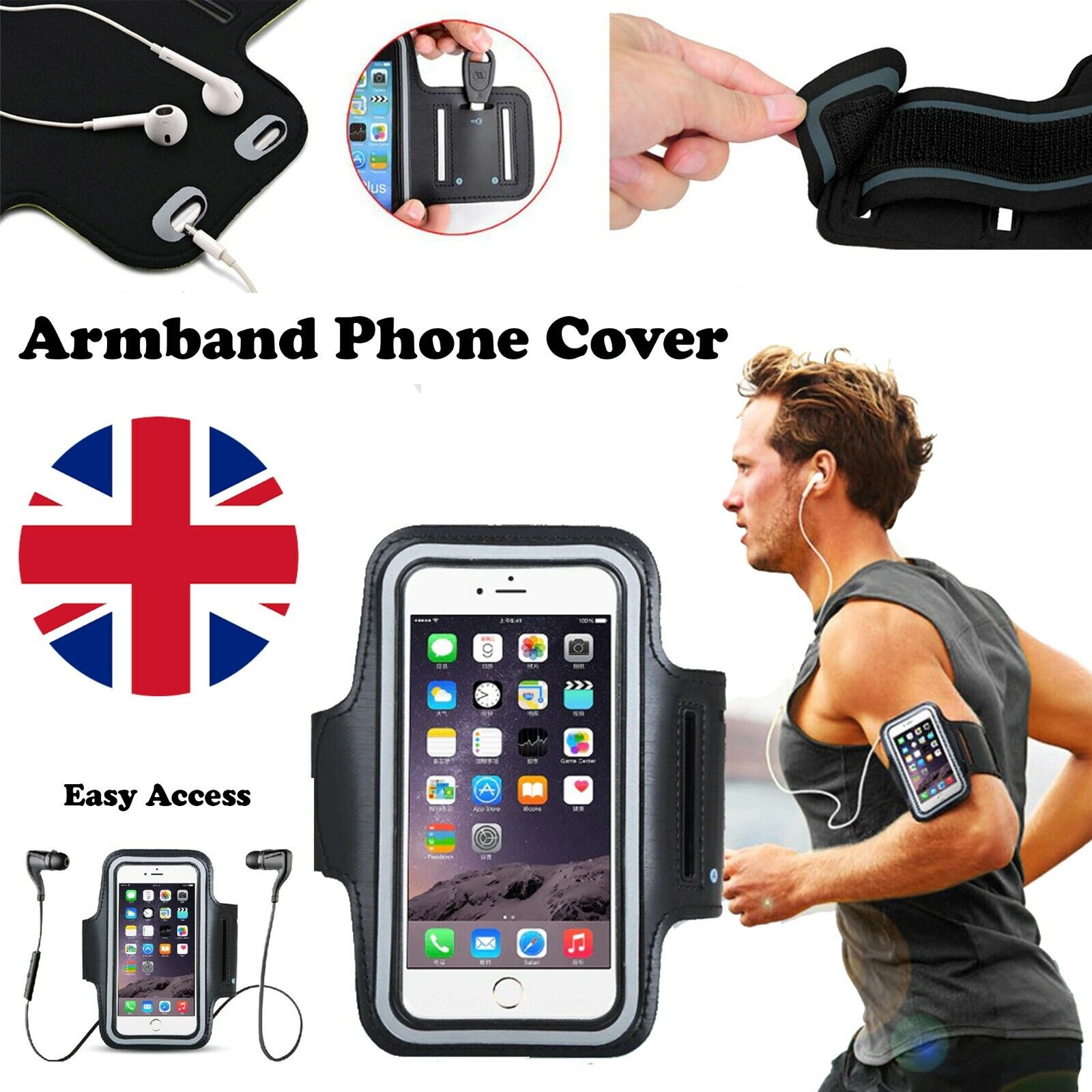 Sports Armband for iPhone 13 12 11 Pro X SE Touchscreen Waterproof Phone Holder