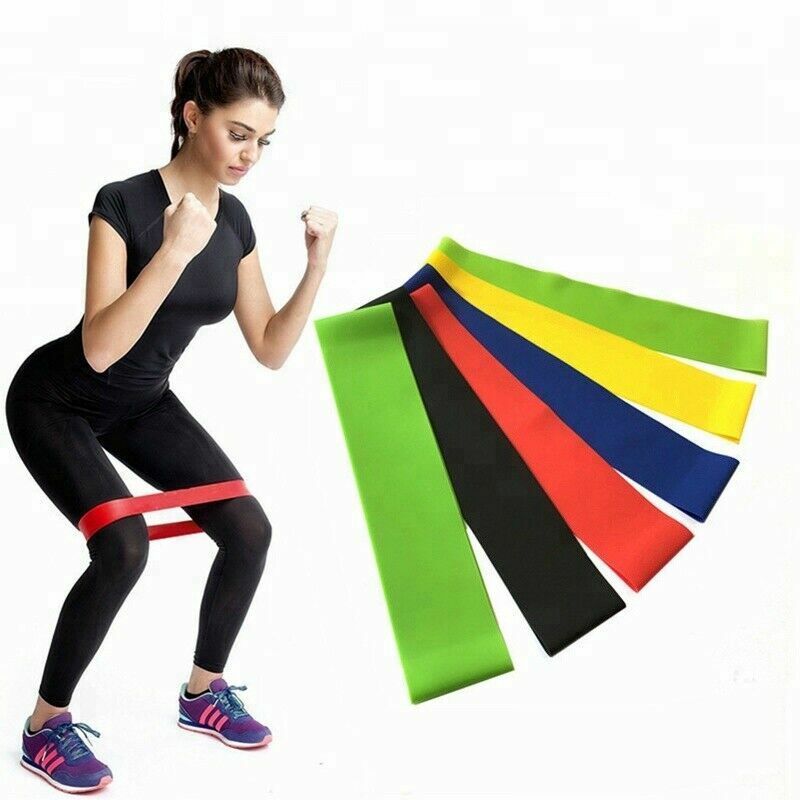 Singles or Set of Resistance Loop Bands For Home Exercise Gym Fitness Yoga Latex