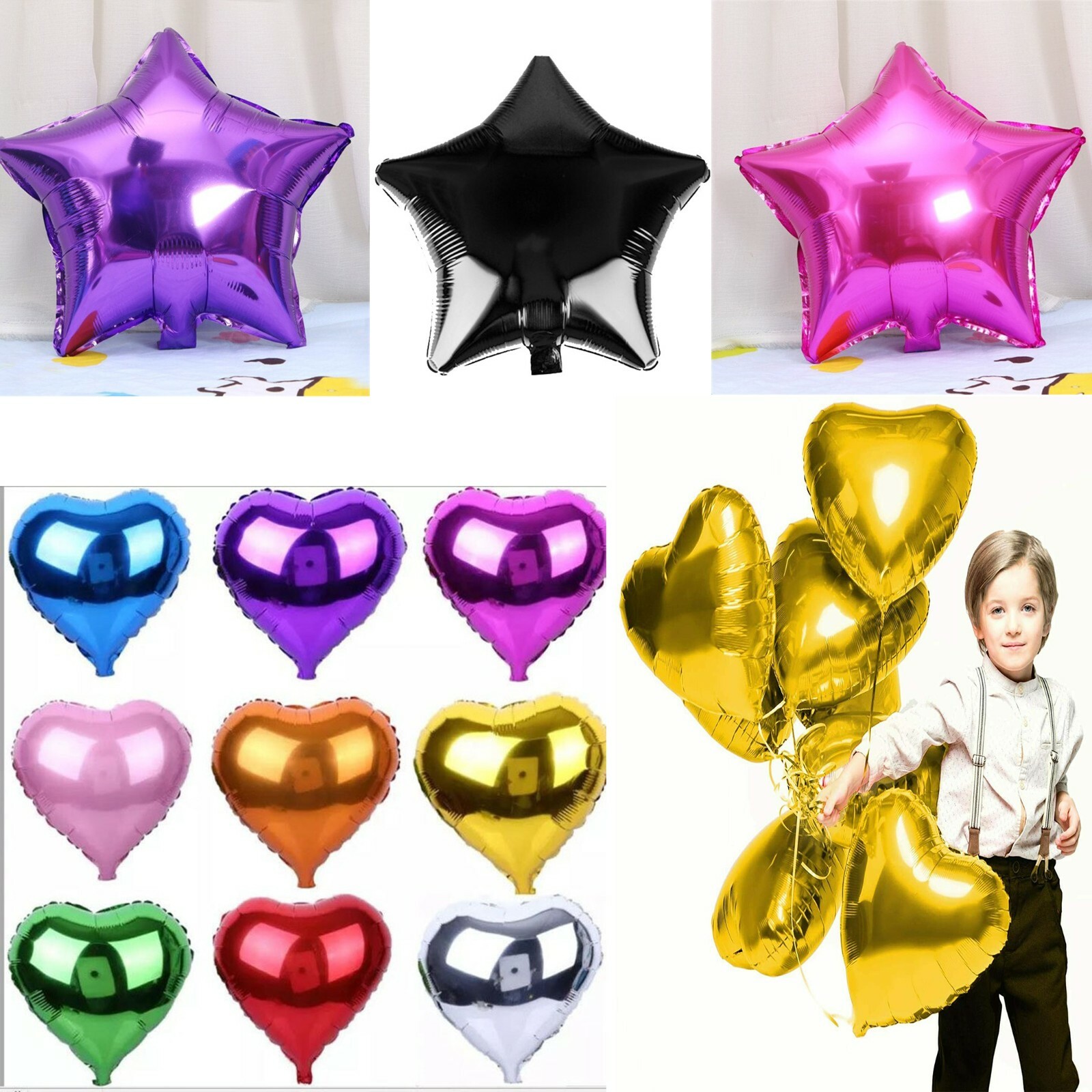 18" Helium Foil Balloon Giant Star Heart Love Shape Party Wedding Birthday Decor
