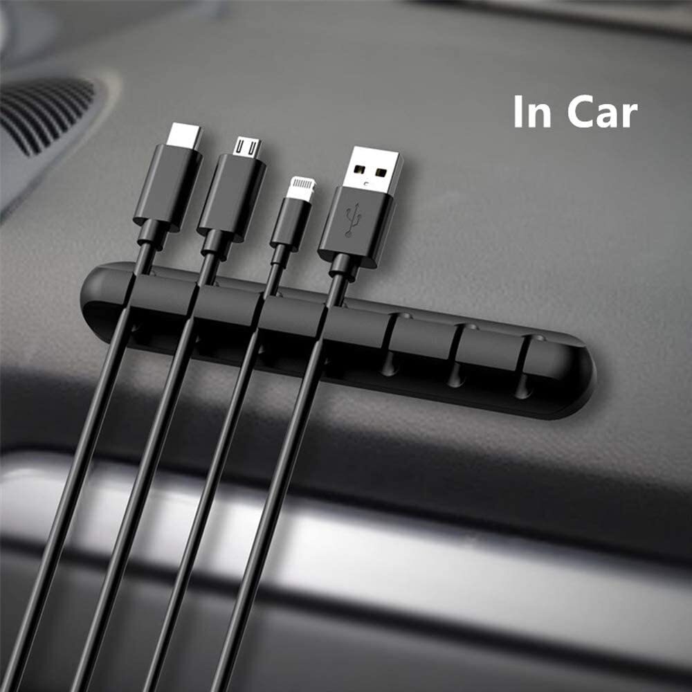 USB Charger Holder Cable Wire Cord Lead Drop Clips Desk Tidy Organiser Holder