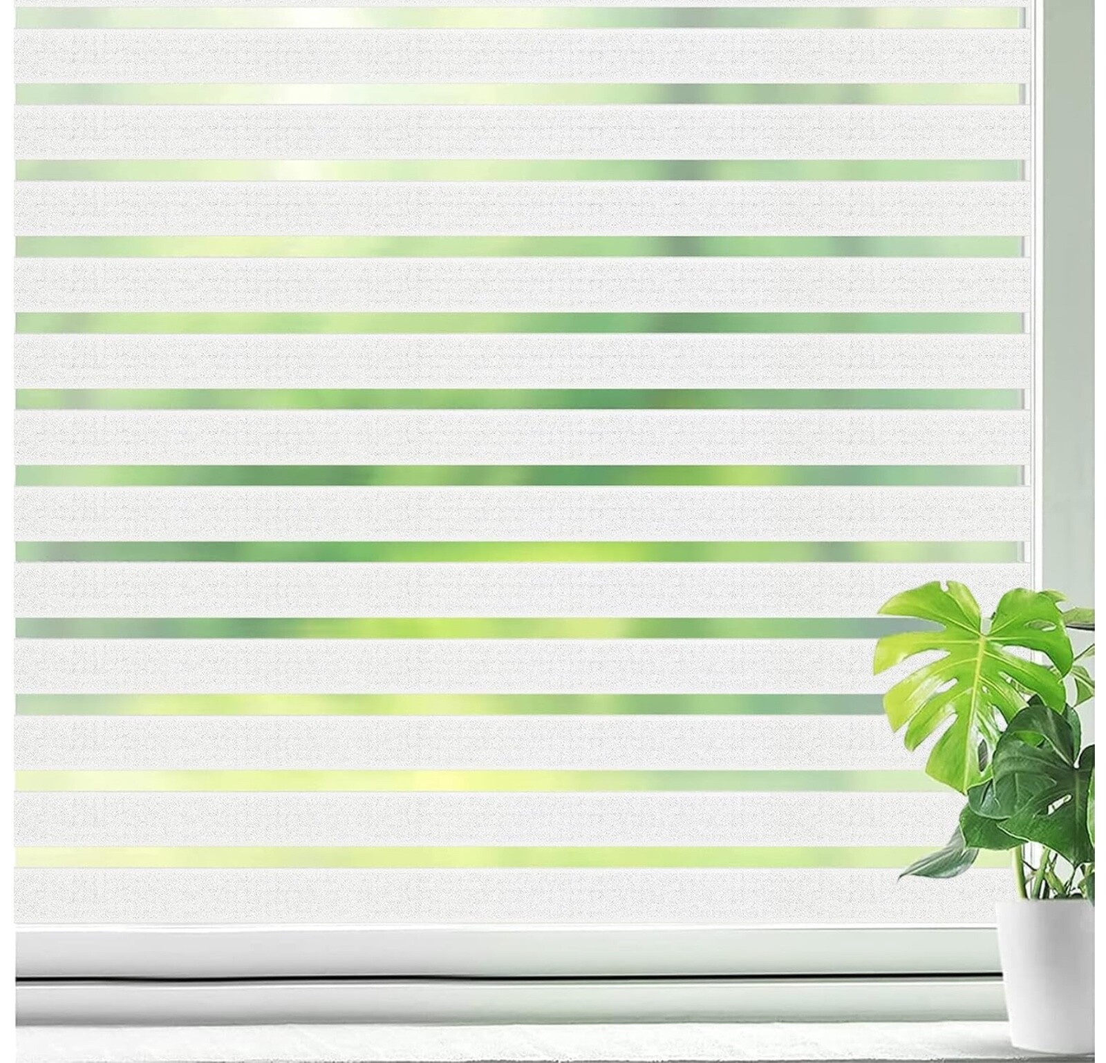 Window Film Privacy for Glass Windows Frosted Static Cling Stripe