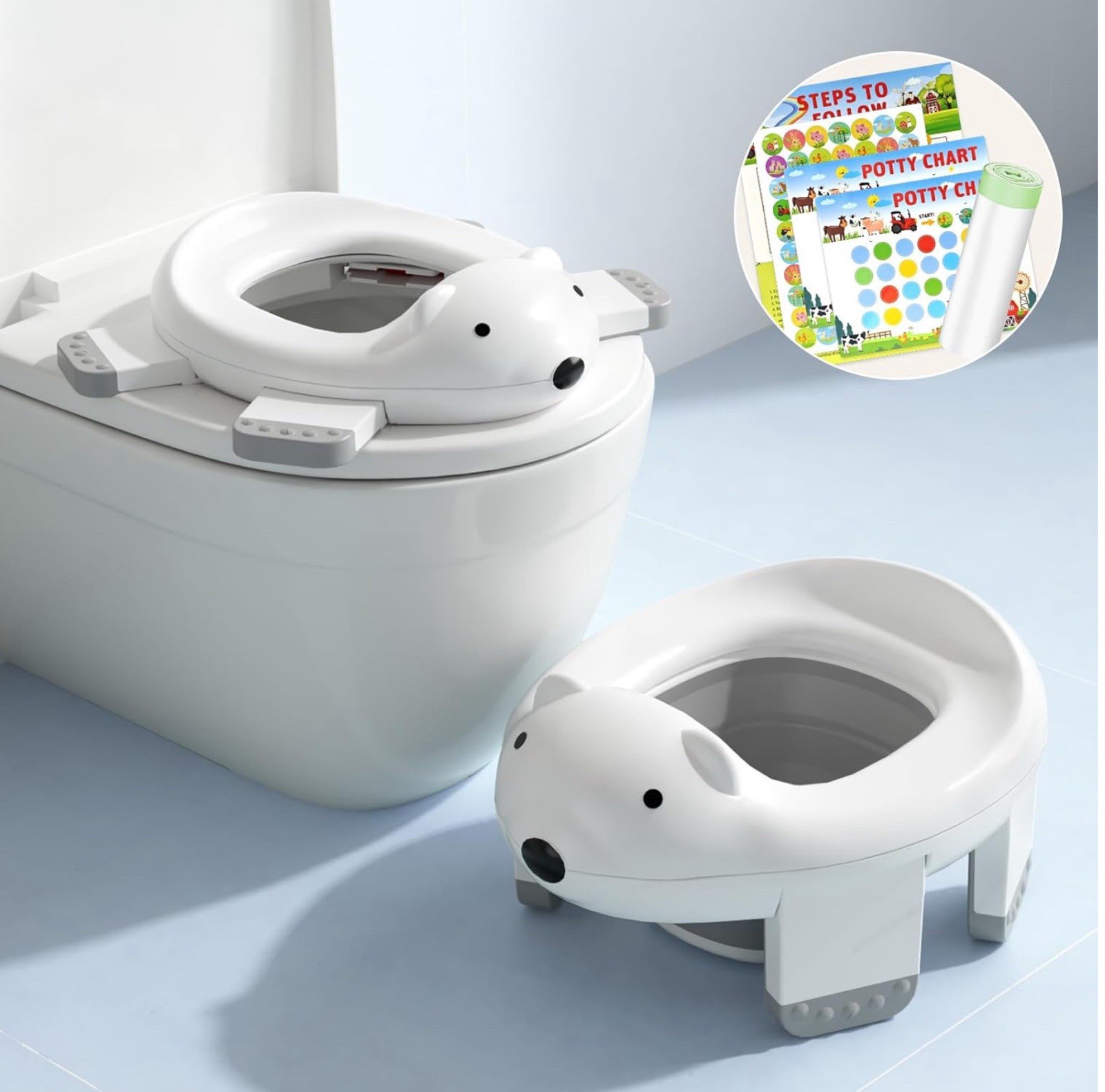 Portable Travel Potty Training for Baby Toddler Folding Toilet Seat In & outdoor