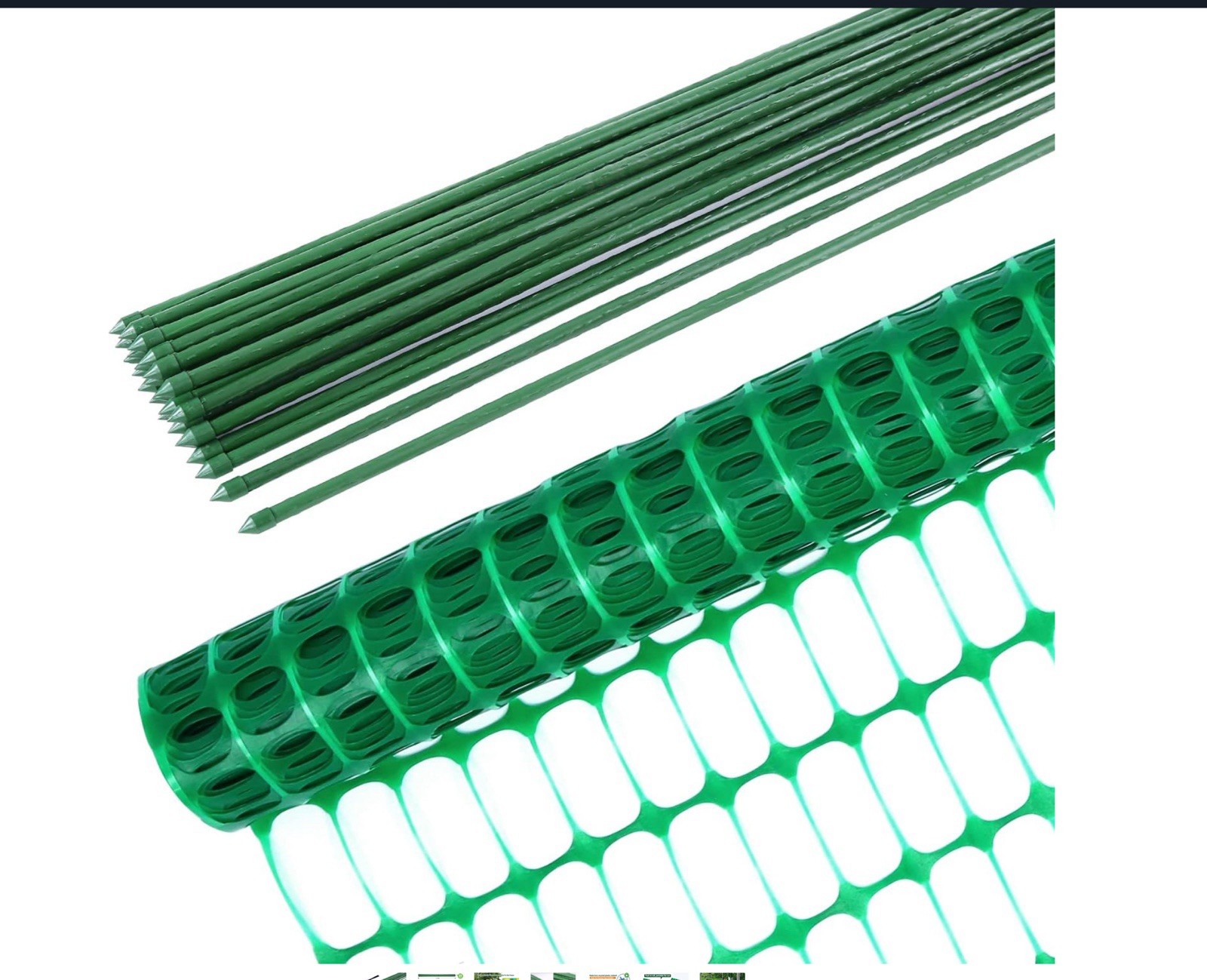 Barrier Fencing Mesh Garden Fence 1m x 30m with 25 Pack Fencing Pins Green