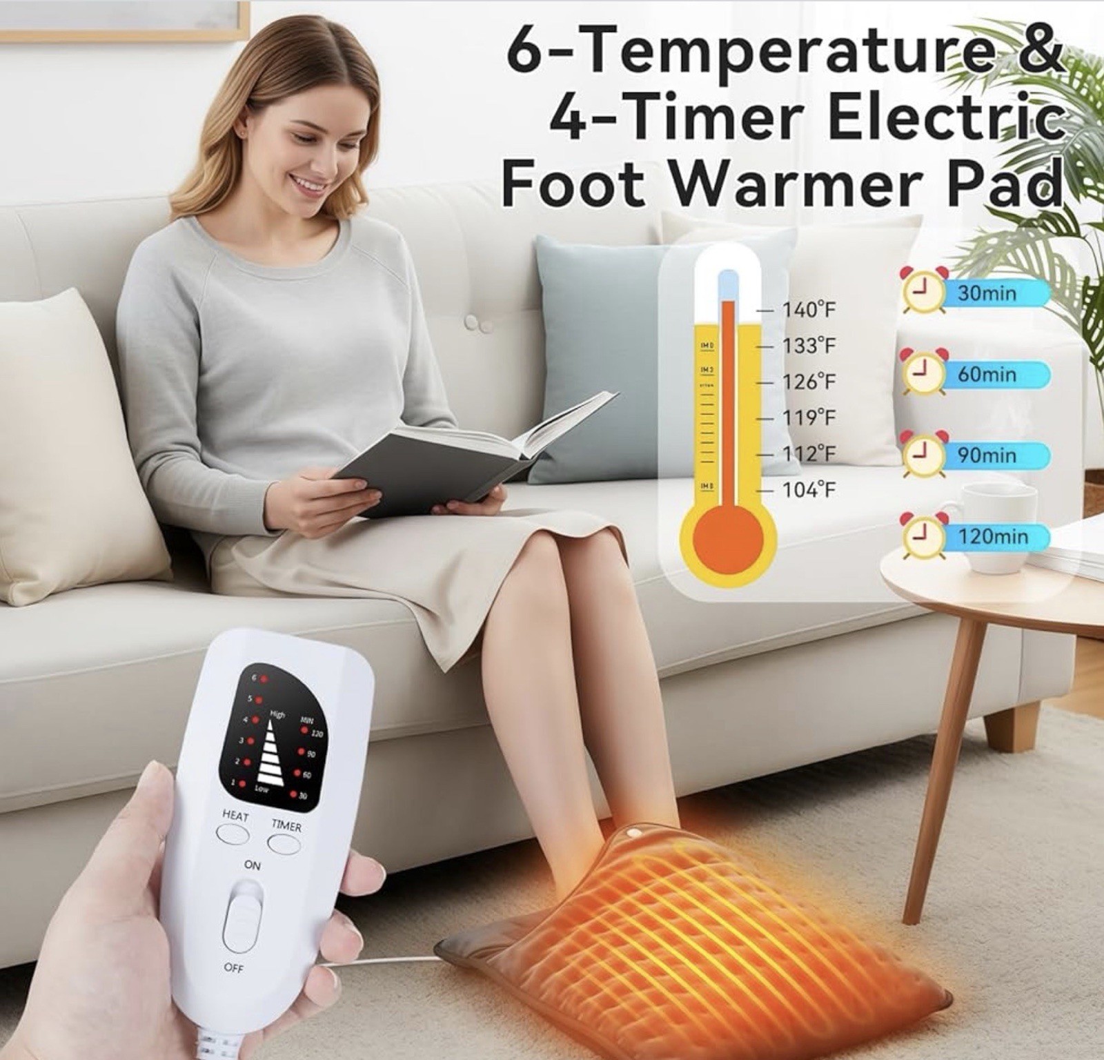 Heated Foot Warmer Electric 40 * 40 24 Options Electric Foot Warmer Overheating