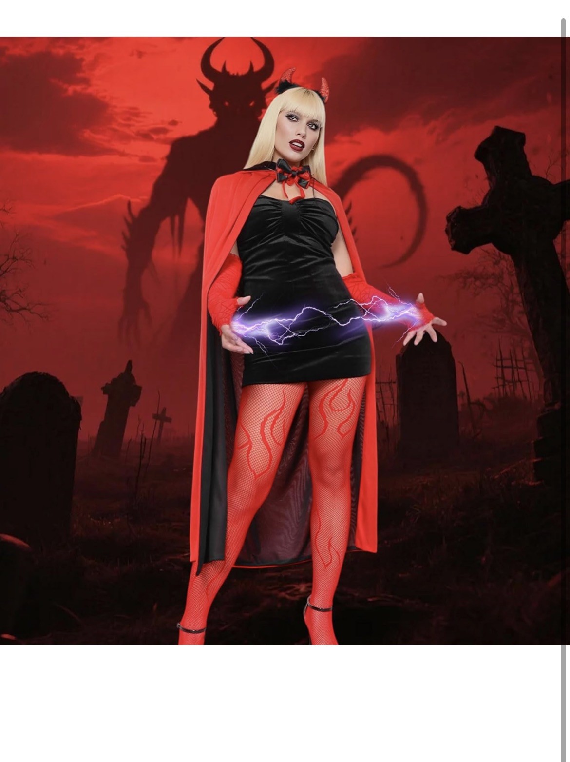 Devil Costume Women Halloween Costumes Adult Red Demon Vampire Cape Devil