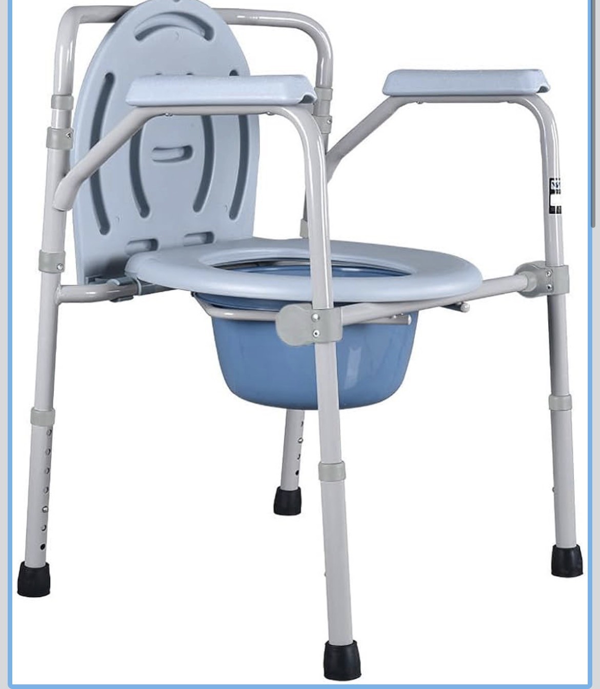 Morimoe Commode Toilet Chair for Elderly, Height Adjustable Potty Chair