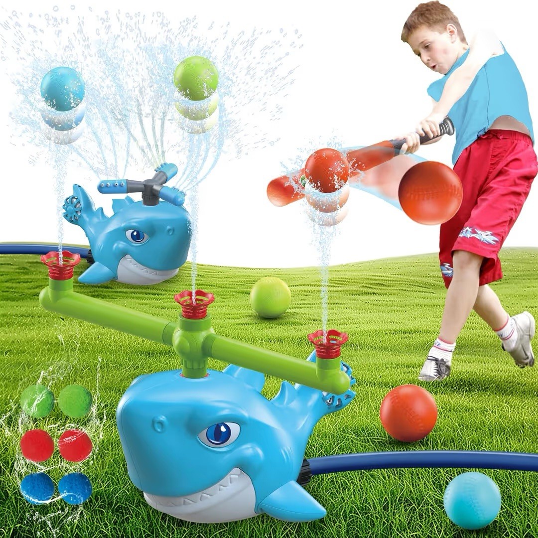Kids Water Sprinkler Toy & Baseball Game, Fun Summer Outdoor Garden Water Game