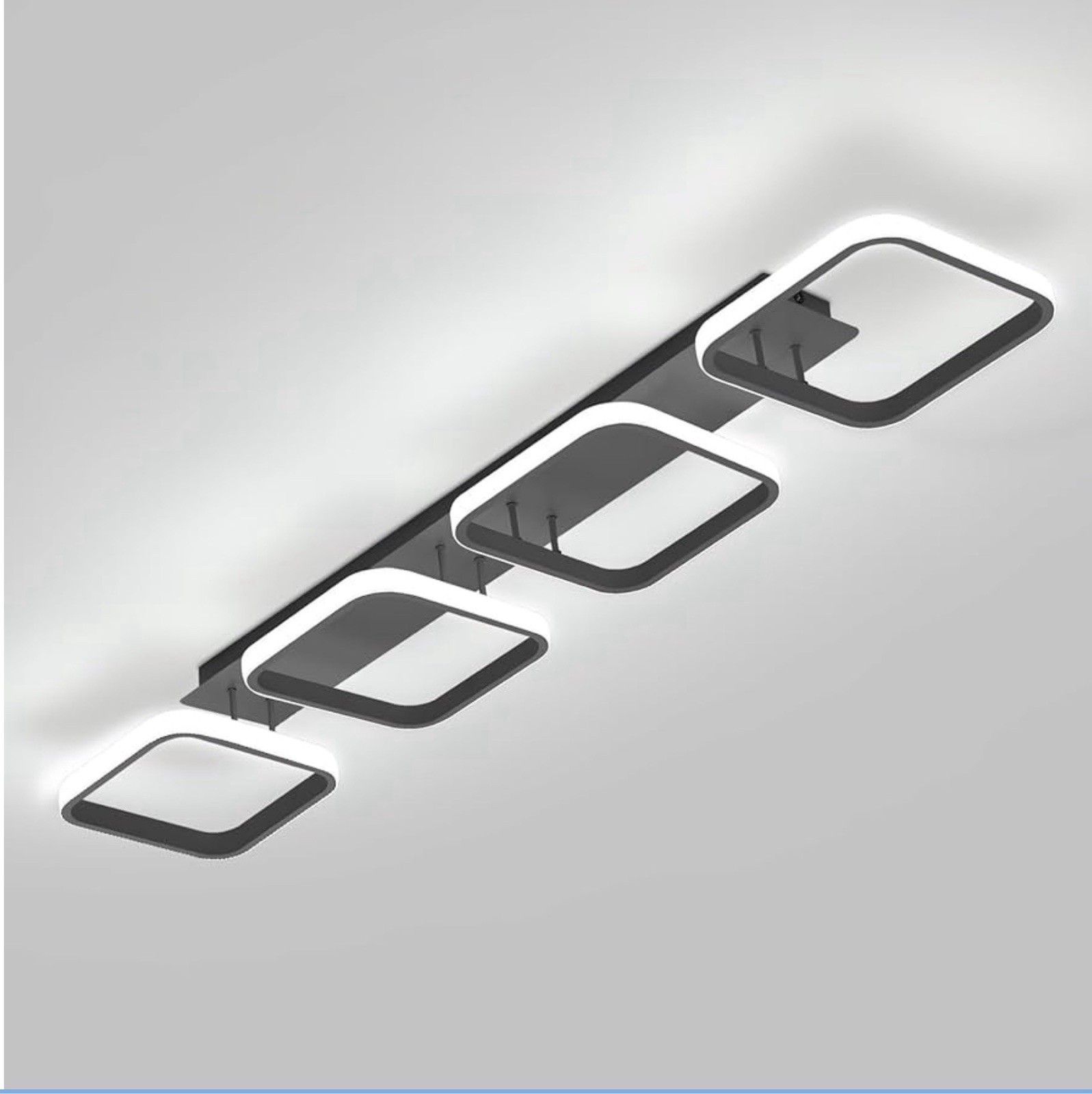 Warmiehomy Modern LED Ceiling Light,4 Square Ceiling Lamp Fixture,44W Cool Whit