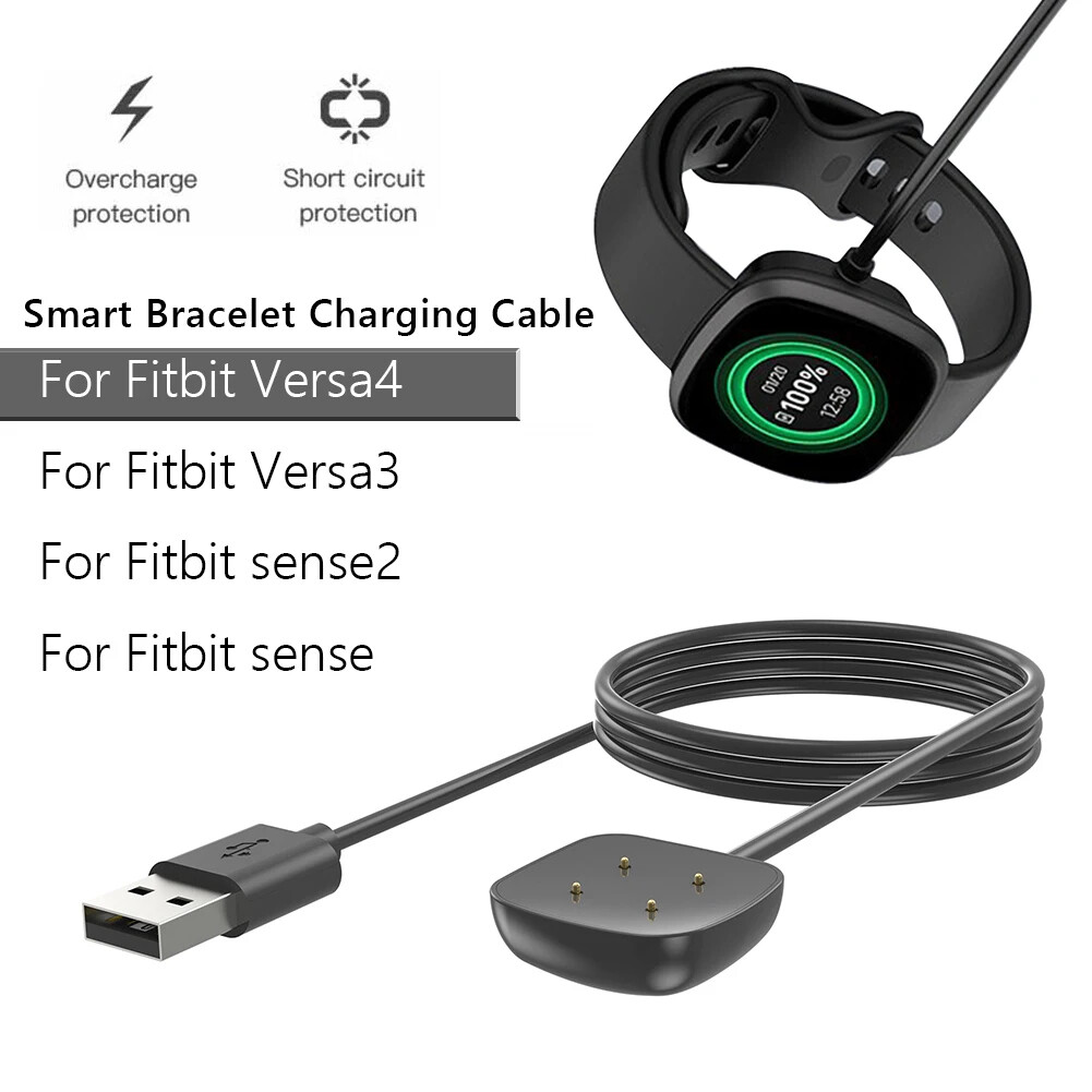 5X USB Charging Cable Dock For Fitbit Versa 3 4 Sense 2 Watch Wireless Charger