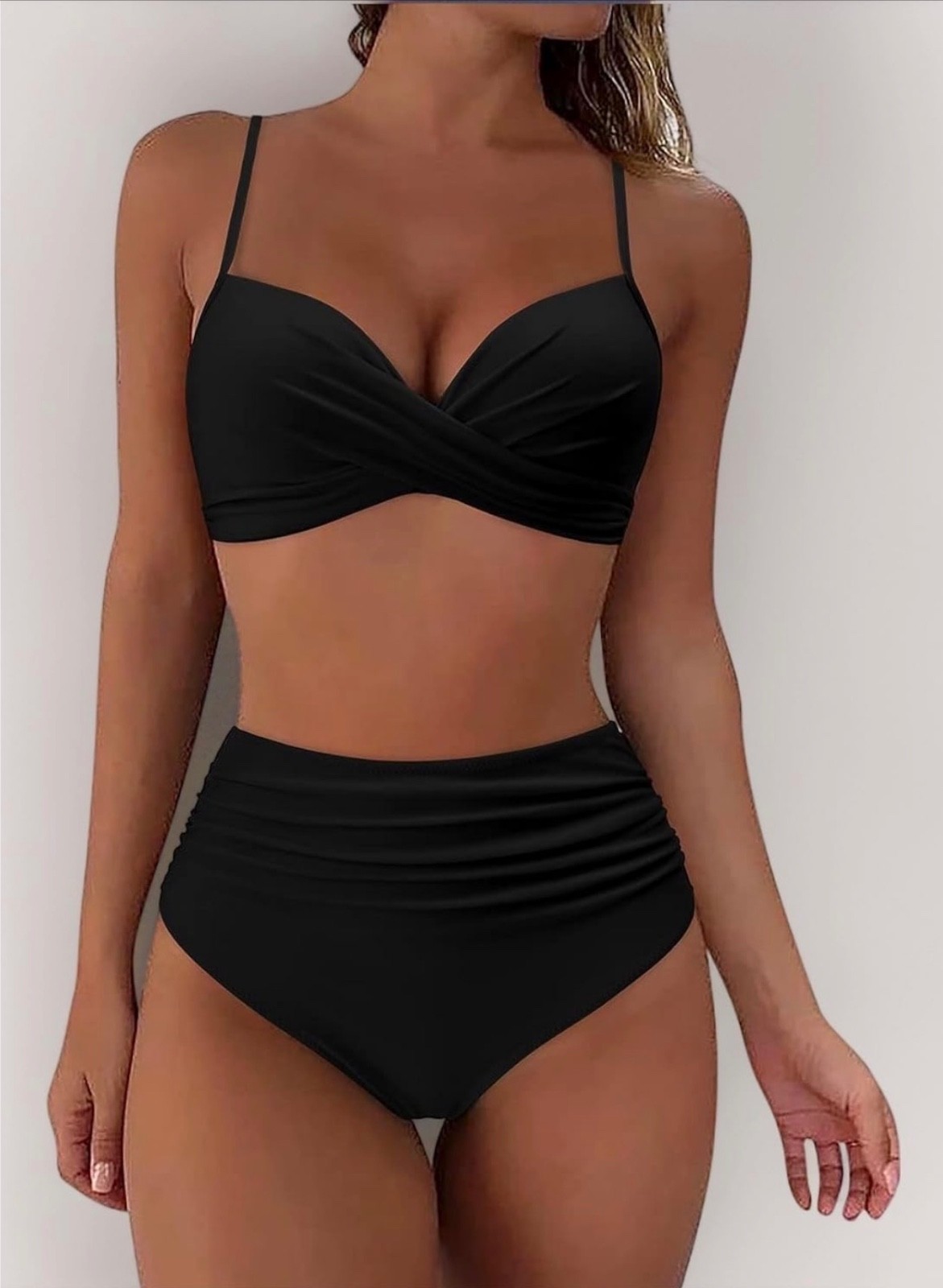RXRXCOCO High Waisted Bikini Set Push Up Bikini Top with Tummy Control Bikini H