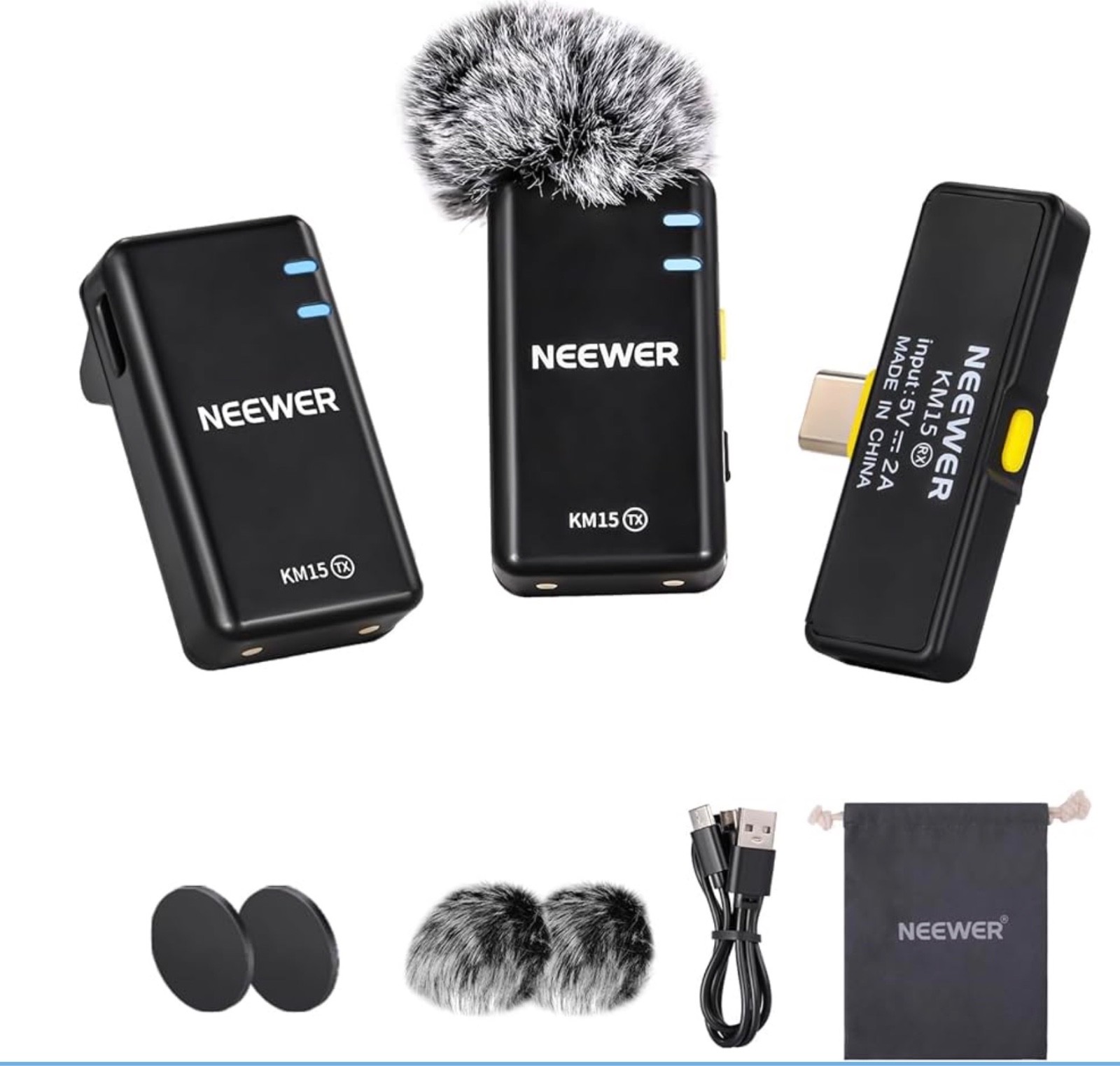 Neewer CM28 Wireless Lavalier Microphone System Dual TX - Full Kit Boxed KM15