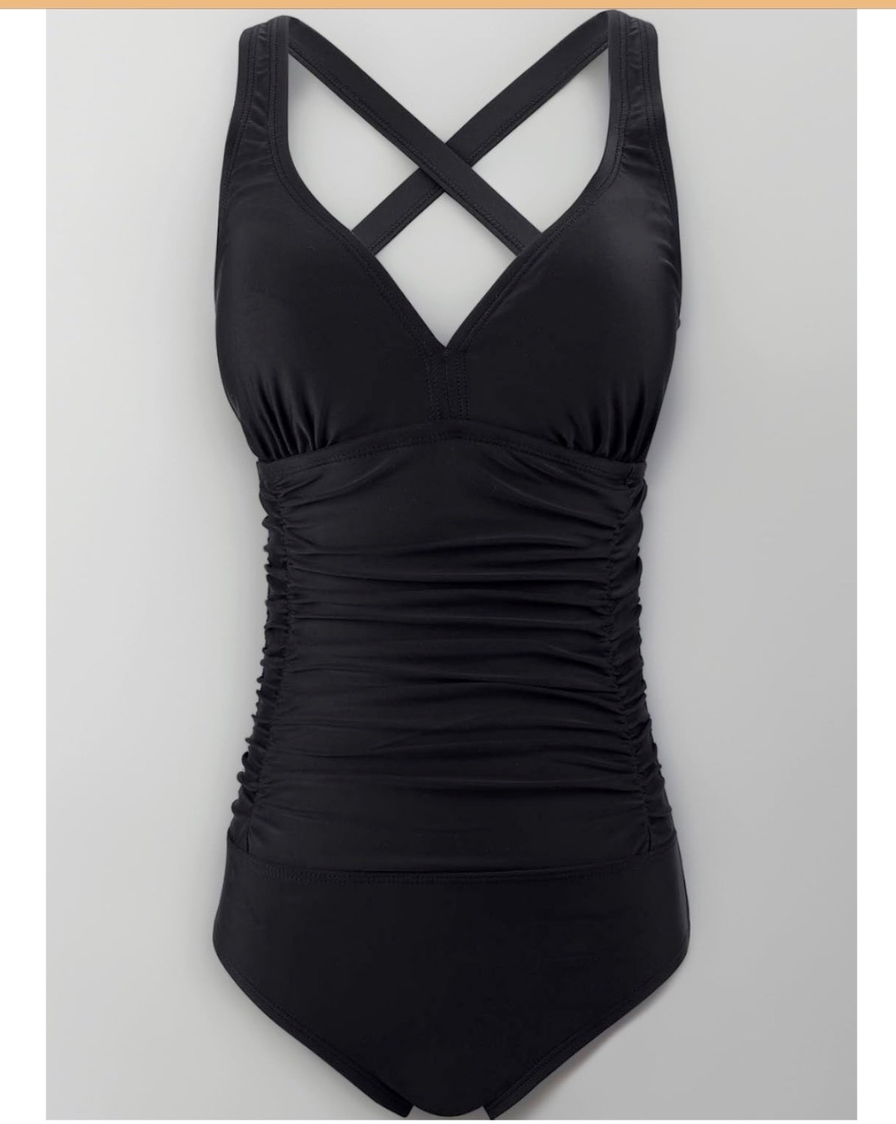 FLYRONG Swimming Consume for Women V Neck One Piece Tummy Control L, Black